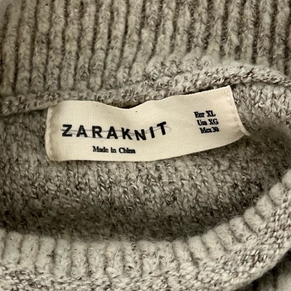 Zara Women's Bell Sleeve Mock Neck Knit Sweater Size XL Oatmeal Pullover Cozy - Picture 8 of 11